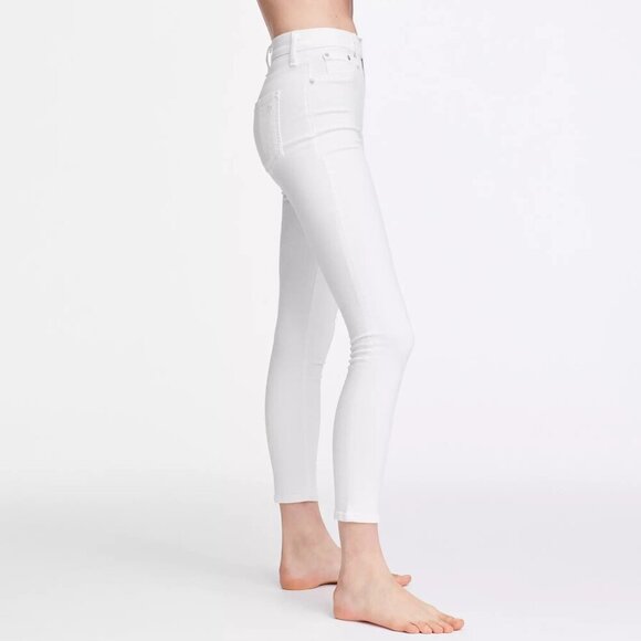 NWT rag & bone Nina High Rise Ankle Skinny Jeans in White Sz. 25 - Picture 3 of 10